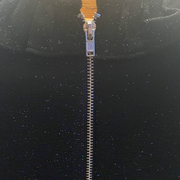 Gabby Skye Black with silver Nordstrom long Sleeve faux wrap Dress Size 6 - Picture 6 of 9